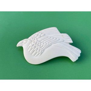 Vintage 1980s Laurel Burch Snow Dove Bird Brooch Resin
